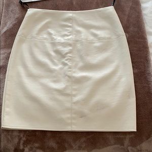 White leather mini skirt